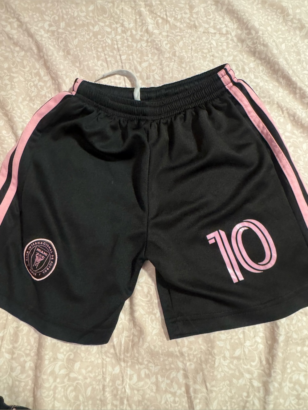 Black and Pink Number 10: Messi Athletic Shorts and shirt set (8-9 yrs old)